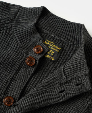 Heavyweight Wool-Blend Cardigan Sweater - Dark Gray