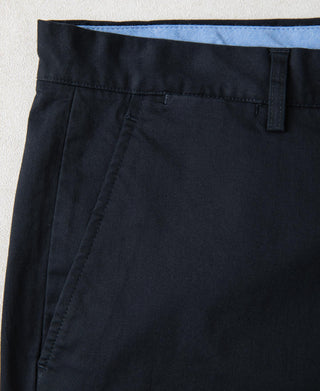 Cotton-Blend Slim Tapered Trousers - Navy