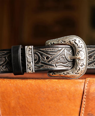 Arabesque Carved Belt - Black