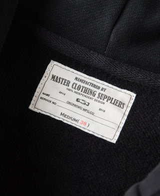 헤비웨이트 테리 지퍼업 후드 티셔츠 - 블랙 