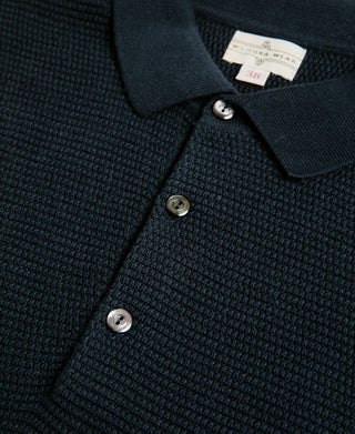 Lot 926 Jacquard Short Sleeve Polo Shirt - Dark Indigo