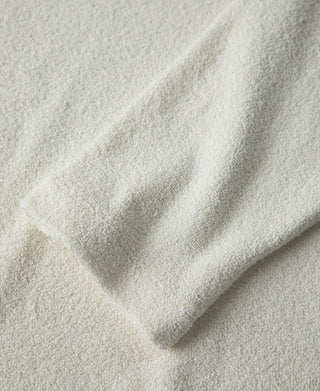 Terry Cloth Long Sleeve Johnny Collar T-Shirt