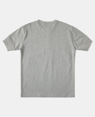 back view of Vintage Short Sleeve Henley T-Shirt - Gray