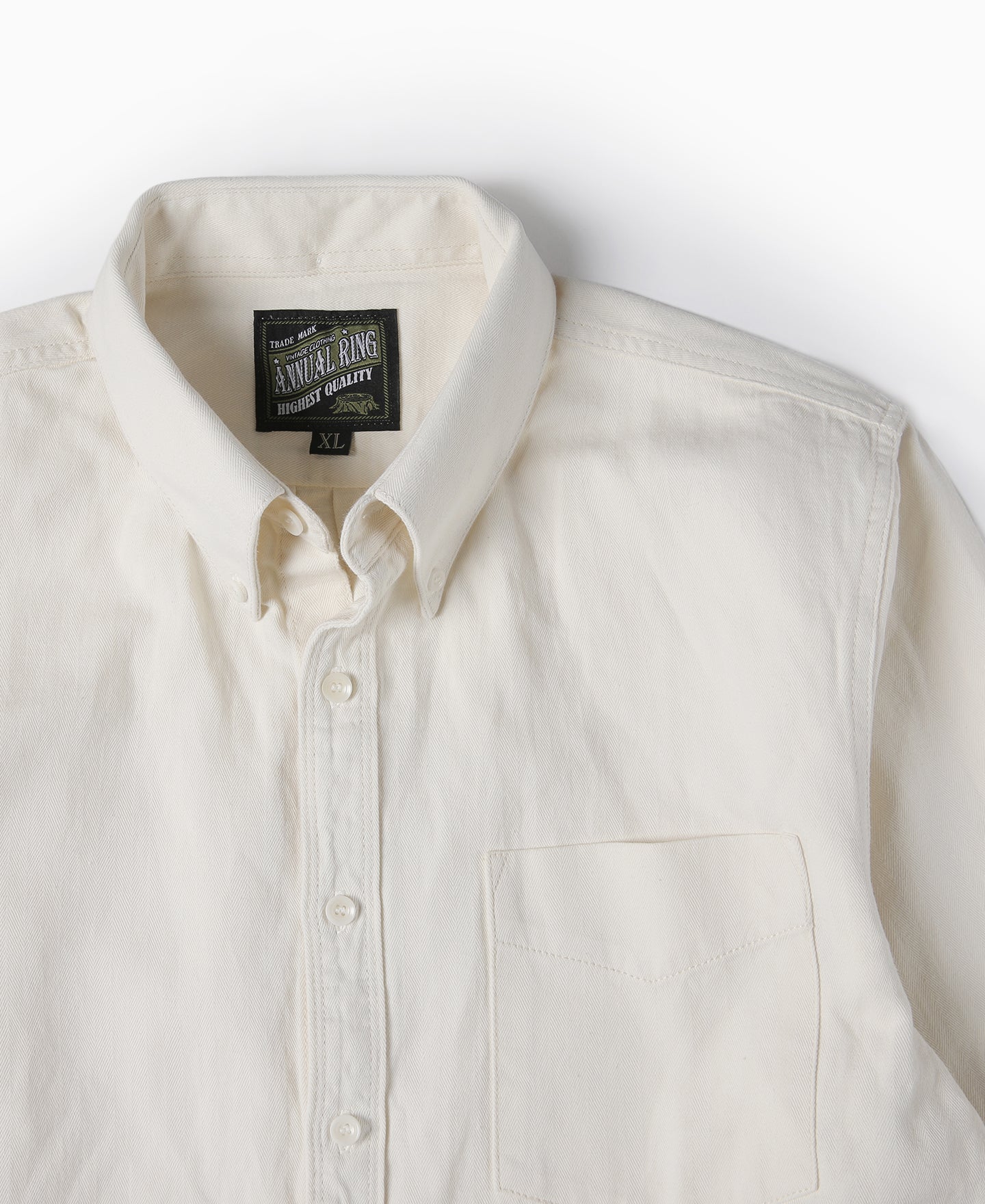 1940-1950s Vintage White Cotton-Linen Button-Down Shirt Olderbest