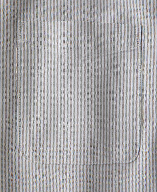 Light blue and white striped shirt fabric, tight close-up