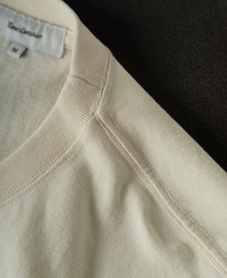 Regular Fit Heavyweight Tubular Jersey T-Shirt - Cream White