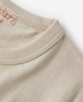 7,4 oz Slub Cotton Loopwheel T-Shirt mit röhrenförmiger Tasche – Aprikose