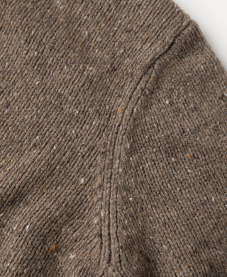 Roll Neck Pure Wool Fisherman Sweater - Brown