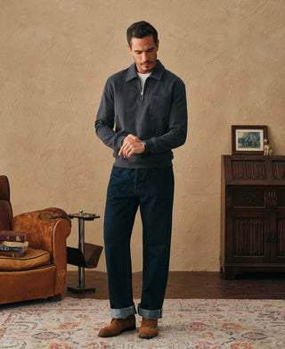 Heavyweight Quarter-Zip Collar Sweatshirt - Vintage Black