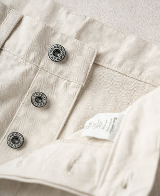 1940s USN-Inspired Herringbone Deck Trousers - White
