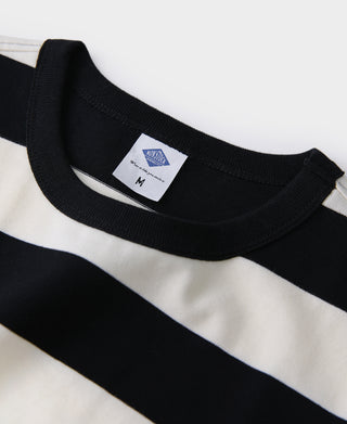 Heavyweight Cotton Wide Striped T-Shirt - Black/Apricot
