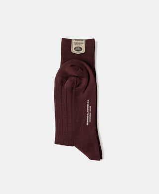1950s Ribbed Dress Socks - Wine