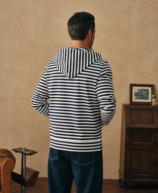 Classic Fit Breton Stripe Cotton Jersey Hoodie