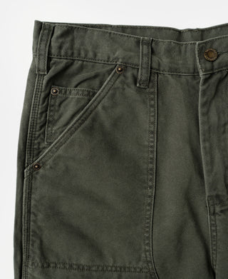 Canvas Double Knee Work Trousers - Dark Olive