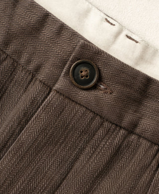 1930s Herringbone Double Pleated Trousers