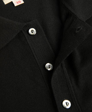 Lot 925 High-Twist Cotton Knit Polo - Black