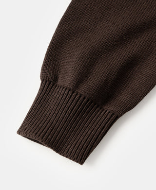 Wool-Blend Roll Neck Sweater - Coffee