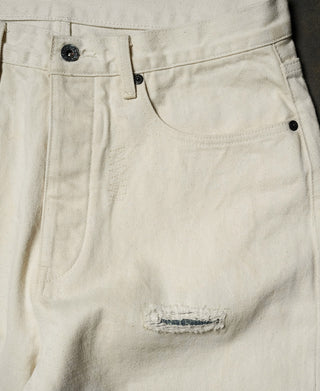 15.5 oz Ecru Selvedge Denim Repair Jeans