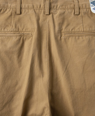 1930's IVY 스타일 더블 플리츠 치노 팬츠 - 옐로우