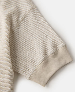 Honeycomb Waffle Knit T-Shirt - Oatmeal