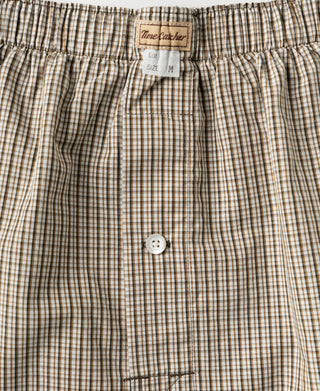 1950s Cotton Boxer Shorts - Brown Stripes