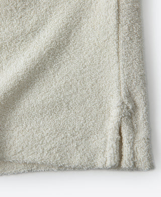 Terry Cloth Long Sleeve Johnny Collar T-Shirt