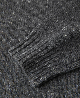 Roll Neck Pure Wool Fisherman Sweater - Dark Gray
