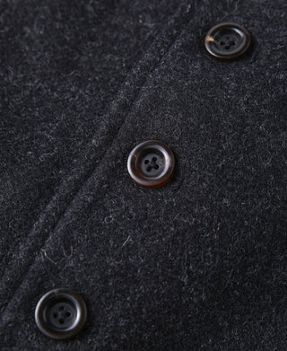 1930s Charcoal Gray Tweed Lapel Vest