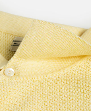 Lot 926 Jacquard Short Sleeve Polo Shirt - Yellow