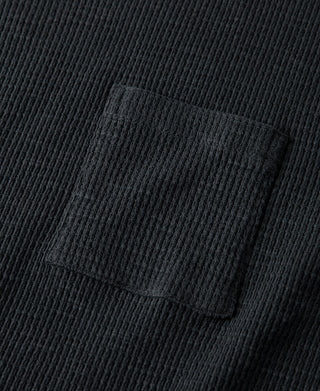 Honeycomb Waffle Knit T-Shirt - Vintage Black