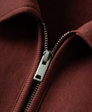Heavyweight Quarter-Zip Collar Sweatshirt - Dark Red