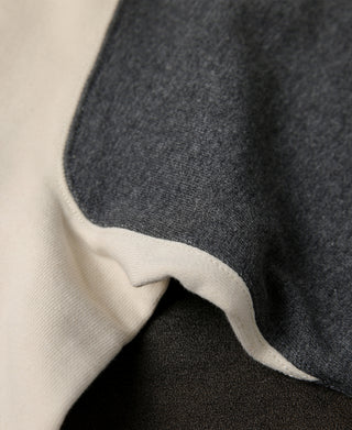 14 oz Contrast-Tipped Loopwheel Crewneck Sweatshirt - Gray/Apricot