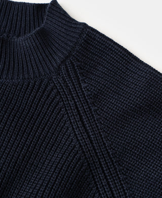 Heavyweight Wool-Blend Cardigan Sweater - Dark Blue
