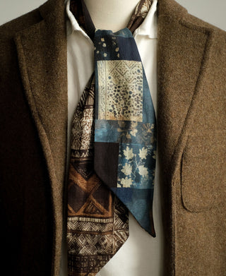 Vintage Printed Neck Scarf - Coffee