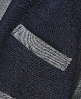 Los 913 Kontrast-Woll-Cardigan aus den 1940er Jahren – Marineblau/Grau