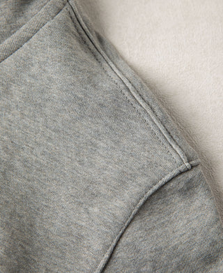 1950s Heavyweight Cotton Fleece Hoodie - Light Gray