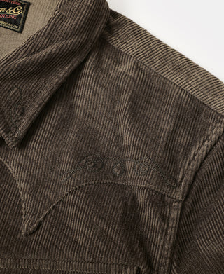Bolero Embroidered Corduroy Western Shirt - Brown