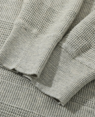 Waffle Knit Jacquard Henley Shirt - Gray