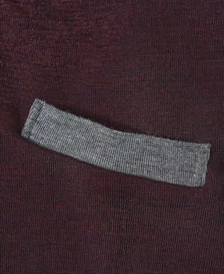 Lot 913 1940s Contrast Wool Cardigan - Wine Red/Gray