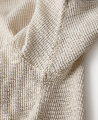 Honeycomb Waffle Knit T-Shirt - Oatmeal