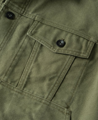 Classic Canvas Cruiser Cropped Jacket - Olive