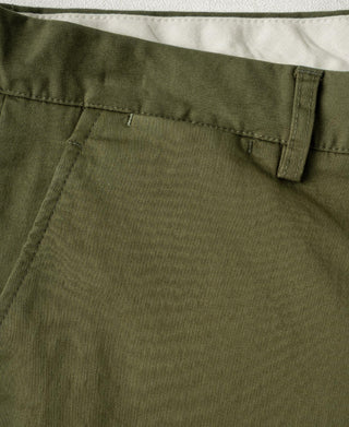 Cotton-Blend Slim Tapered Trousers - Olive