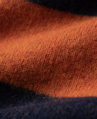 Brushed Wool Striped Sweater - Dark Blue/Orange