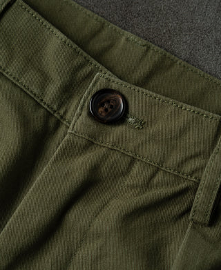 button detail of Classic Fit Two-pleated Chino - Olive
