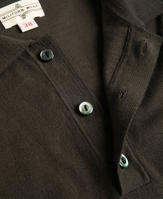 Lot 925 High-Twist Cotton Knit Polo - Coffee
