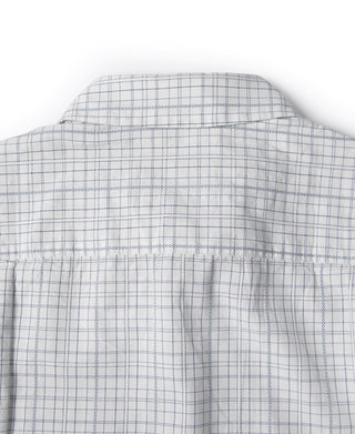 1930's 도비 그리드 체크 스피어포인트 칼라 드레스 셔츠