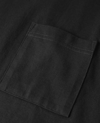 9.3온스 코튼 오버사이즈 튜블러 포켓 티셔츠 - 블랙