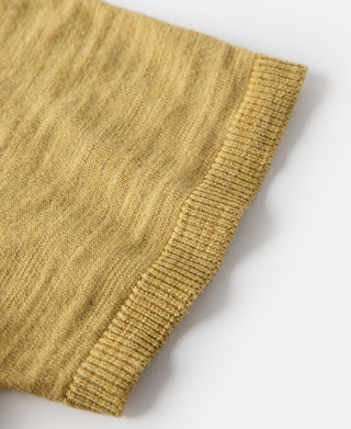 Lightweight Slub Cotton Knit Polo - Mustard