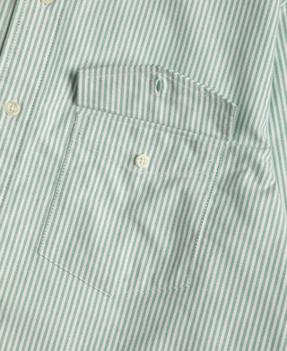 Lot 219 Button Down Oxford Shirt - Green Stripe