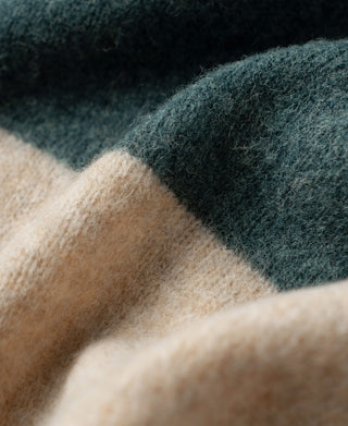 Brushed Wool Striped Sweater -  Blue/Apricot